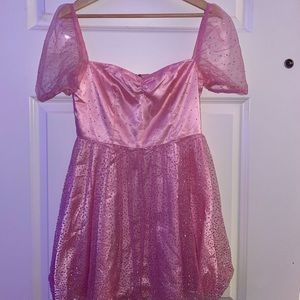 WORN ONCE - Sparkly pink mini dress